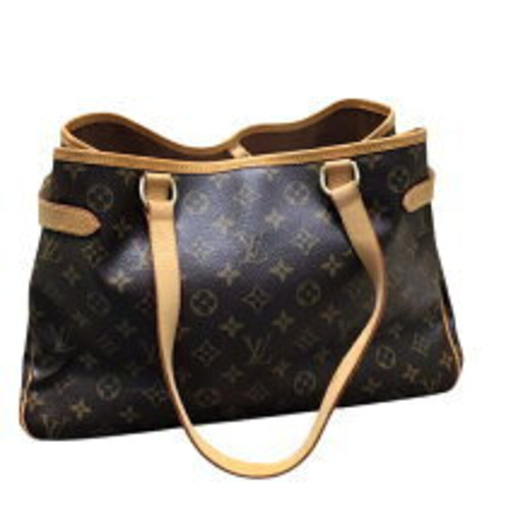 Louis Vuitton Brown Horizontal Leather Monogram Handbag Batignolle